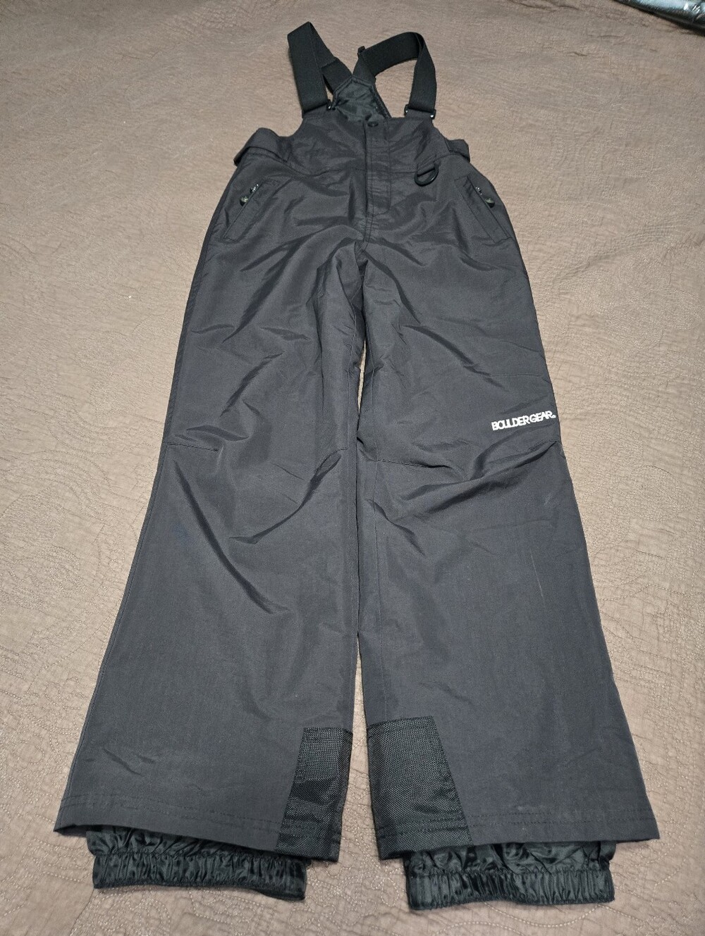 BOULDER Gear Pinnacle Ski Snowboard Bib, black, warm, boy or girl kid Size M